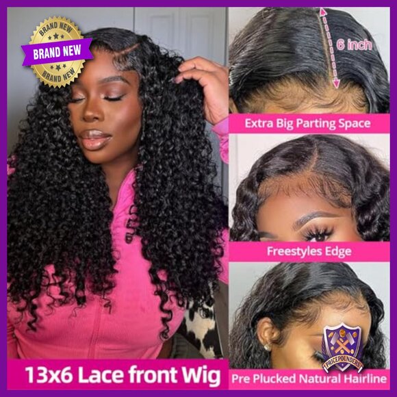 13x6 Lace Front Human Hair Wig Burmese Curly Water Wave 24 Inch main image 4